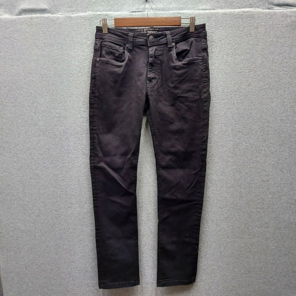 Abstract One Mens Black Slim Fit Jeans‎